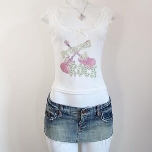 princess of rock lace trim tank y2k